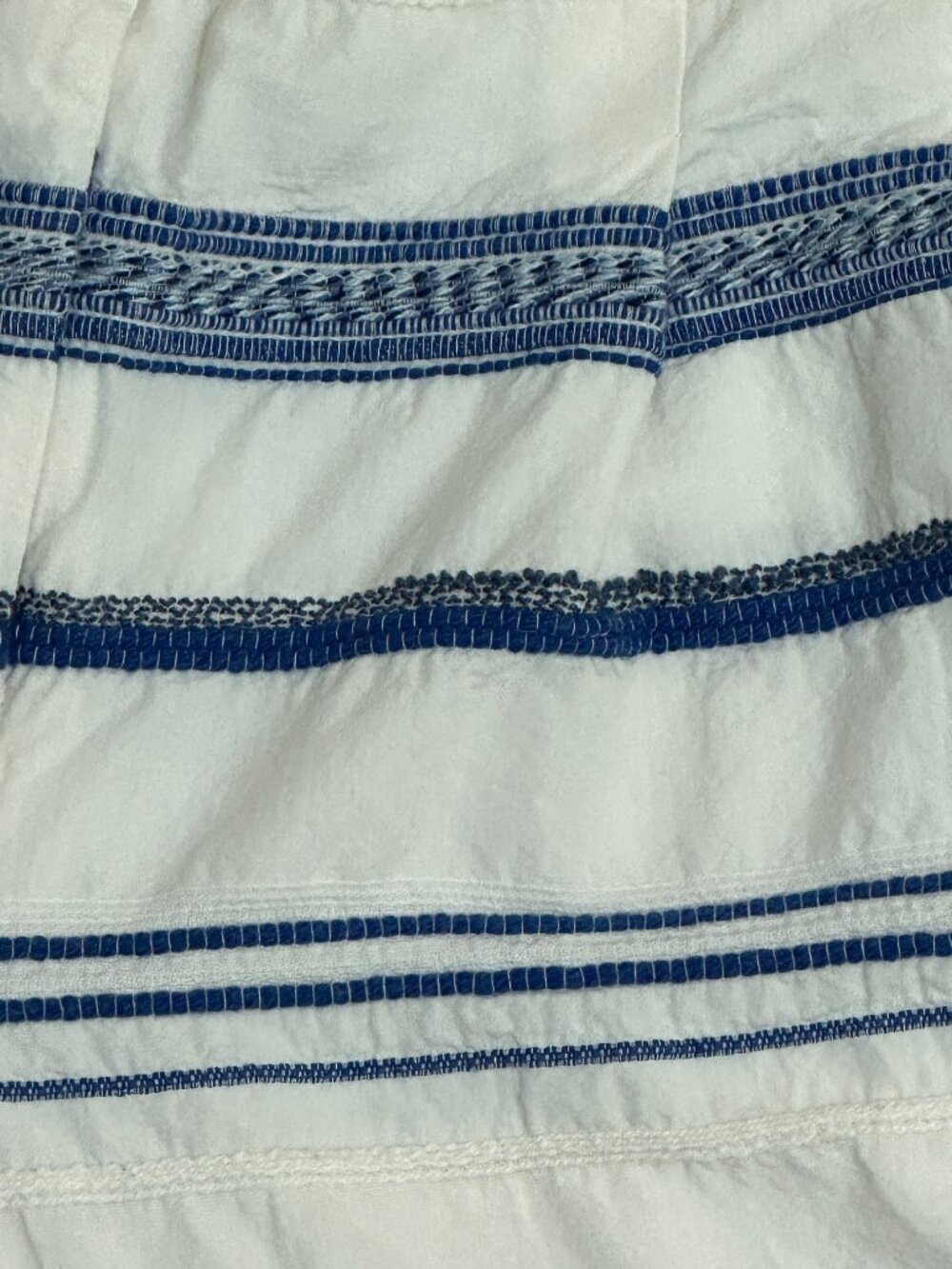 J.McLaughlin Blue White Embroidered Striped Shorts Resort Preppy Mid Rise Size 4 - Picture 5 of 9